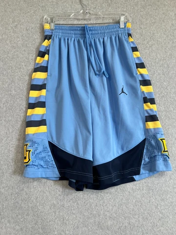 Nike Jordan Marquette University basketball shorts - Size L Light Blue & Yellow Cover
