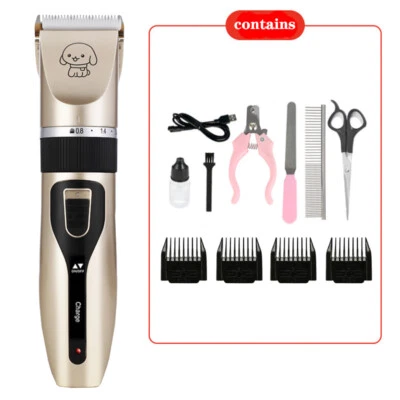 Cordless Electric Pet Dog Cats Grooming Clippers Low Noise Shaver Trimmer 12 Kit - Image 1 of 4