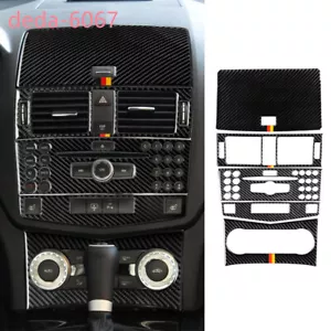 5Pc Carbon Fiber Center Console Panel Set Trim Kit For Benz C Class W204 2007-10 - Picture 1 of 9