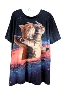 Unices Shirt Size XL Short Sleeves, Titanic Cats in Space - Picture 1 of 20