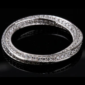 3mm Wedding CZ White Gold Filled Band Women's Engagement Mobius Ring Size 5-9 - Picture 1 of 8