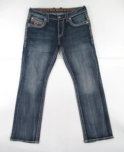 ROCK REVIVAL HOMBRE ROLLINS ALT JEANS RECTOS TALLA 38 MEDIDA 39X33 1/2 #G394 - Imagen 1 de 8