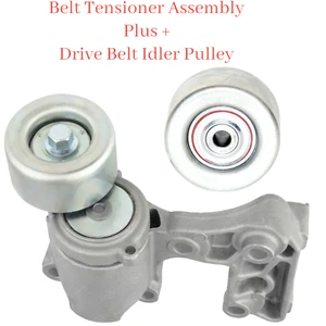 2 Pcs Belt Tensioner & Idler Pulley Fits Lexus Toyota 2006-2018 V6 2.5L 3.5L - Picture 1 of 3