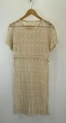 VTG Lace Dress / Tunic Scallop Hem Slit SZ S AS FOUND - Image 1 of 4