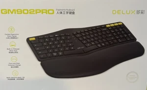 NEW Gm902pro Ergonomics Keyboard Delux, Curved, Pillow Rest, White (Backlit) - Picture 1 of 7