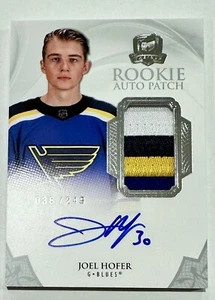Joel Hofer 2020-21 UD #170 The Cup Autograph 4 Color Patch Auto RC 38/249 Blues - Bild 1 von 6
