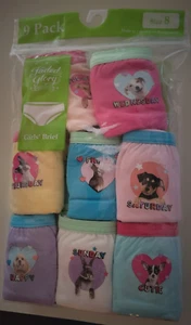 Girls Faded Glory Brand 9 pk 2 missing Daydream Love Believe Briefs Size 10 - Picture 1 of 3