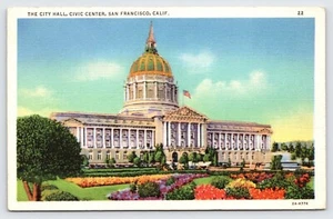 Linen Postcard City Hall, Civic Center, San Francisco California P2 - Picture 1 of 2