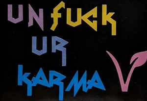 UNFUCK UR KARMA VEGAN LEAF Handmade Black Blue Pink Yellow GREAT GIFT IDEA Decor - Picture 1 of 3