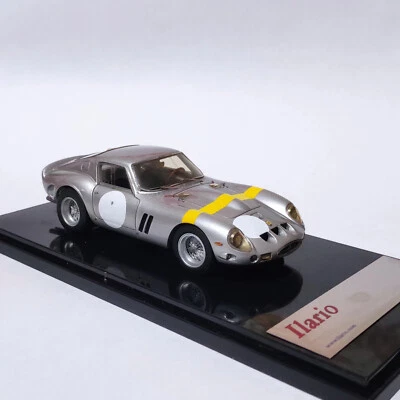 Ilario 1/43 model Ferrari 250 GTO 1962 in Silver w/Yellow stripe - Image 1 of 3