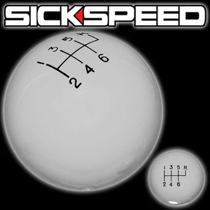 WHITE OL' SKOOL SHIFT KNOB FOR 6 SPEED SHORT THROW SHIFTER SELECTOR 16X1.5 K67 - Picture 1 of 1