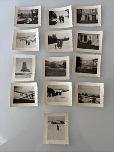 Vintage-Set mit 13 Paarerkundungen verschneite Berge Agfa Lupex schwarzweiß Mini-Fotos - Bild 1 von 14