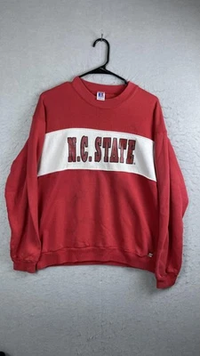 Sudadera De Colección North Carolina State Wolfpack Para Hombres Grande Roja NCAA College Años 90 Foto 1 de 4