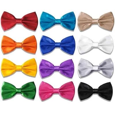 Pajaritas de moño formales satinadas lisas para hombre - Paquete de 6/12 pajaritas preatadas arco iris - paquete de 12 Foto 1 de 4