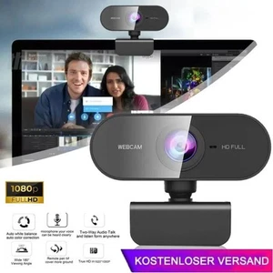 DE Webcam Kamera mit Mikrofon Full HD 1080P Streaming-Kamera für PC MAC Laptops - Afbeelding 1 van 13