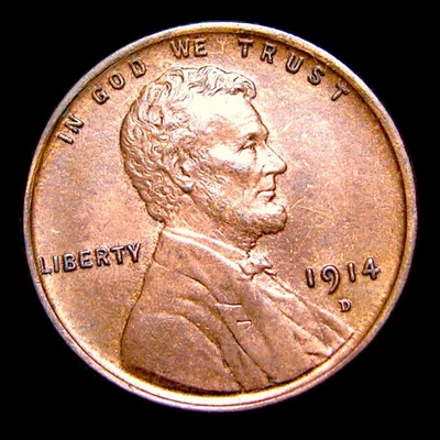 1914-D Denver Mint Copper Lincoln Wheat Cent Nice Rare Coin ----