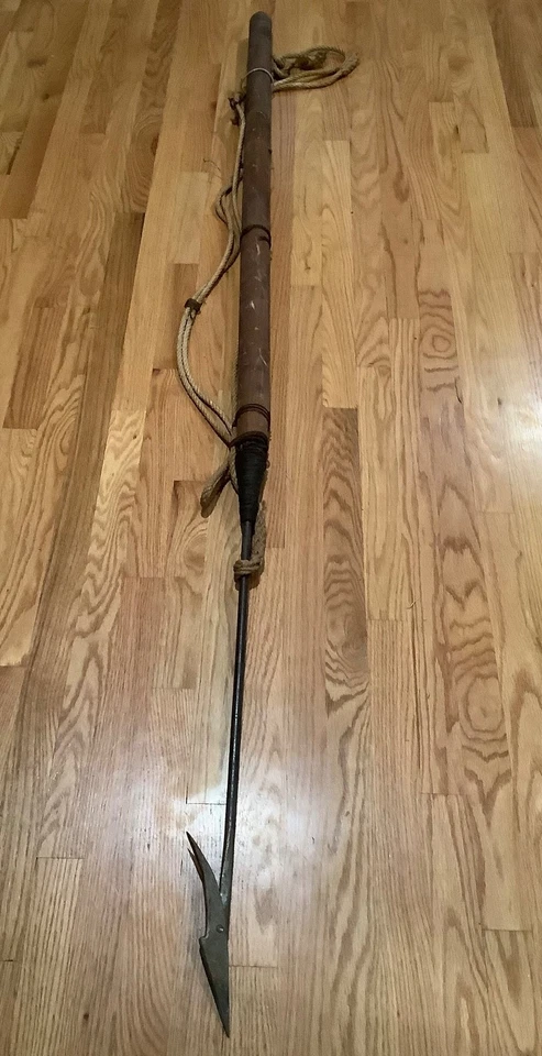 "Lanza arpón vintage de caza de ballenas 84"" de colección - decoración náutica - antigua"   Foto 1 de 4