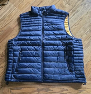 Solaris Natural Down Feathers Insulated Jacket Vest Men's Size 3XB Blue - Picture 1 of 8