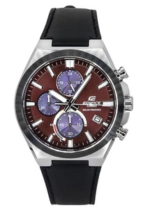 Casio Edifice Chronograph Burgundy Dial Solar 100M Men's Watch EQS-950BL-5A - Picture 1 of 4