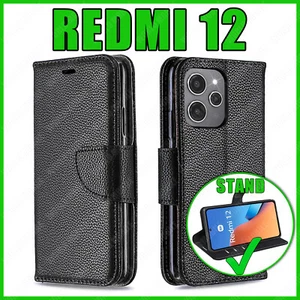 Flip Cover per Xiaomi Redmi 12 in Pelle Custodia Magnetica Portafoglio a Libro - Foto 1 di 8