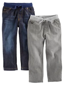 Toddler Boys' Pull-On Denim Pant Pack of 2 Grey/Denim 5T - Picture 1 of 5