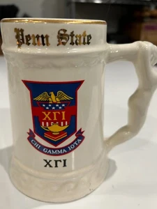 Penn State U Keramik Bierkrug - Chi Gamma Iota - guter Zustand - Bild 1 von 8