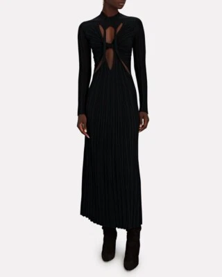 Vestido midi tejido acanalado negro pulmón talla M/6 Dion Lee L49807 para mujer Foto 1 de 4