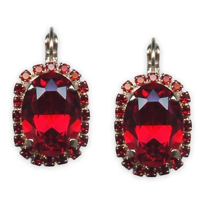 Earrings by Mariana Lady In Red Coll. Stunning Siam Austrian Crystals - Image 1 of 3
