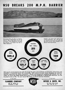 1956 NSU Delphin III Streamliner Motorcycle Original Speed Record Ad - Picture 1 of 1