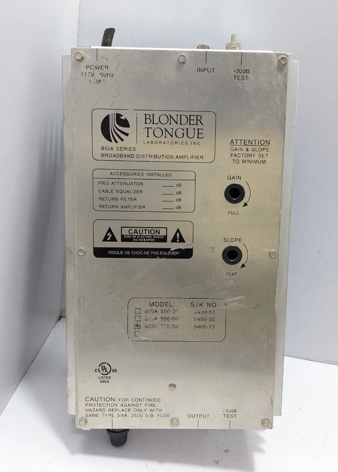 Blonder Tongue BIDA 750-30 Broadband Indoor Distribution Amplifier 5400-73 - Image 1 of 4