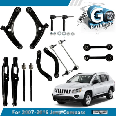 Brazos de control delanteros traseros Tierods barras estabilizadoras 14 piezas para Jeep Compass Patriot 08-15 Foto 1 de 4