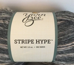 LOT 6 Yarn Bee Stripe Hype Blush/Grey Acrylic/Wool - Picture 1 of 4