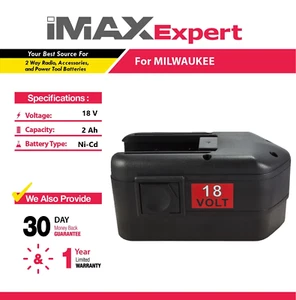 Batería de NiCd 18V 2Ah para Milwaukee 48-11-2230, 48-11-2200, 48-11-2232 - Imagen 1 de 6