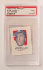1971 Topps Tattoos PSA 9 -Mint Alex Johnson