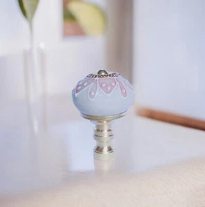 Set di 2 splendide finiture paralumi in porcellana. Arpa Topper - Rosa/Bianco - Foto 1 di 4