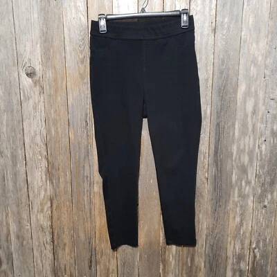 Calça jeans Time Tru S 4 6 preta cintura alta capri crop pull on - Imagem 1 de 4