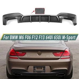 Carbon Look Rear Bumper Diffuser For BMW F06 F12 F13 640i 650i M Sport 2012-2018 - Picture 1 of 1