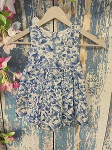 Babt Blue ad White Floral Spring/Summer Dress Size 2T - Picture 1 of 4