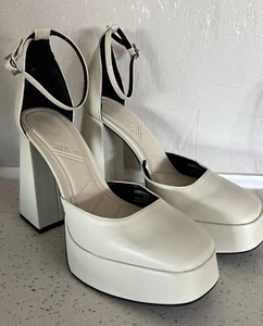 STUNNING ZARA nude platform Heels  Beige Shoe - Picture 1 of 6