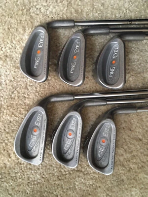 Ping Eye 2 Orange Dot Irons 5-PW, SW (No 9 Iron) ZZ Lite Stiff Flex Steel -3/4” - Image 1 of 4