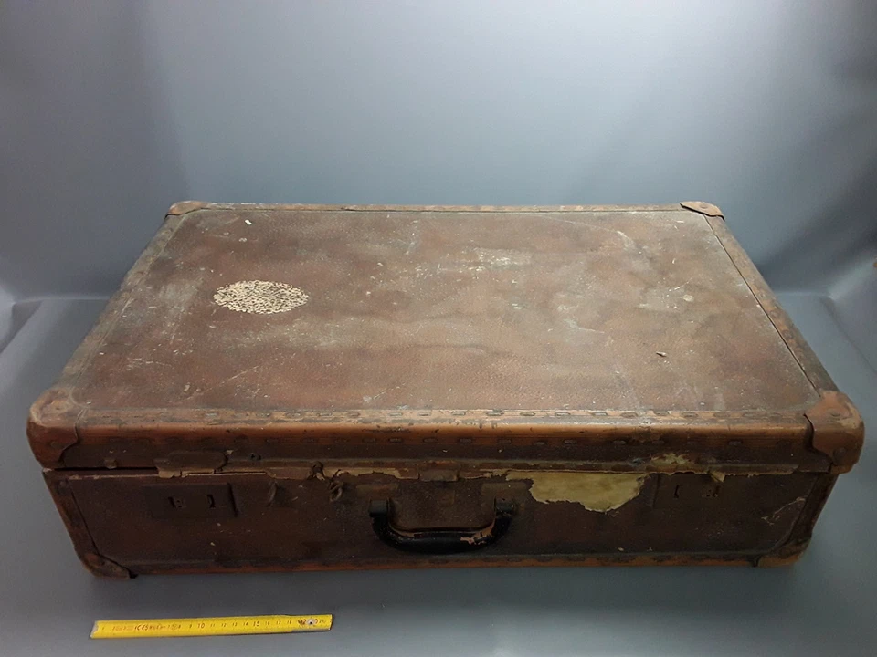 ancienne Valise  voyage vieux bagage french antique suitcase - Photo 1/1