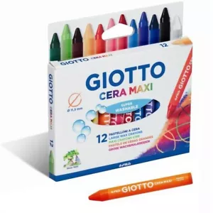 pastelli a cera giotto maxi 12 pezzi fila colori assortiti 291200 pastelloni - Imagen 1 de 1