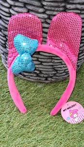 Sanrio Japan My Melody Ears Head band Pink Bow Sequin Hair Accessories New - Picture 1 of 7