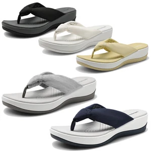 Women Flip Flops Cushioned Arch Support Soft Eva Foam Platform Summer Sandals - Picture 1 of 19