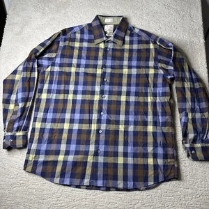 Men’s Viyella XL Long Sleeve Plaid Button Shirt Wool Blend - Picture 1 of 6