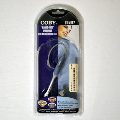 NEW - Coby CV-M157 Ear-Hook Headsets 2.55mm w/ Microphone Boom  - Image 1 of 4