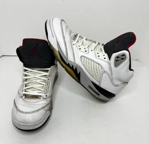 Nike Air Jordan 5 Retro White Cement 136027-104 Basketballschuhe Turnschuhe 10 EUC - Bild 1 von 11