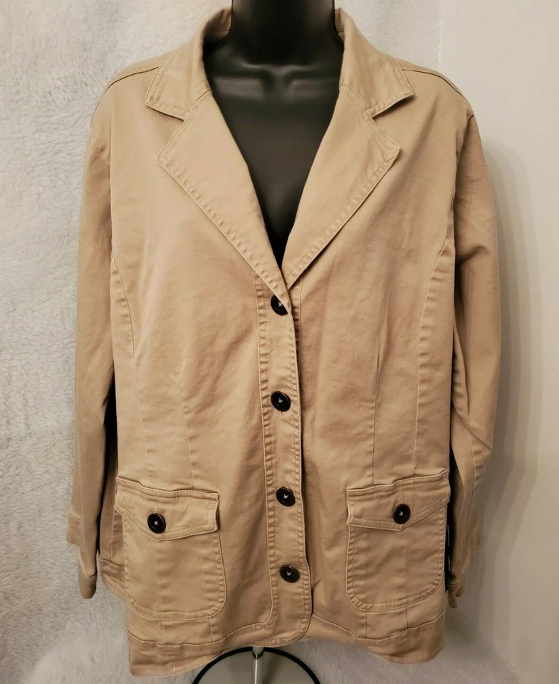 Relativity Womens Jacket Coat Size 2X Brown Jean - Image 1 of 4