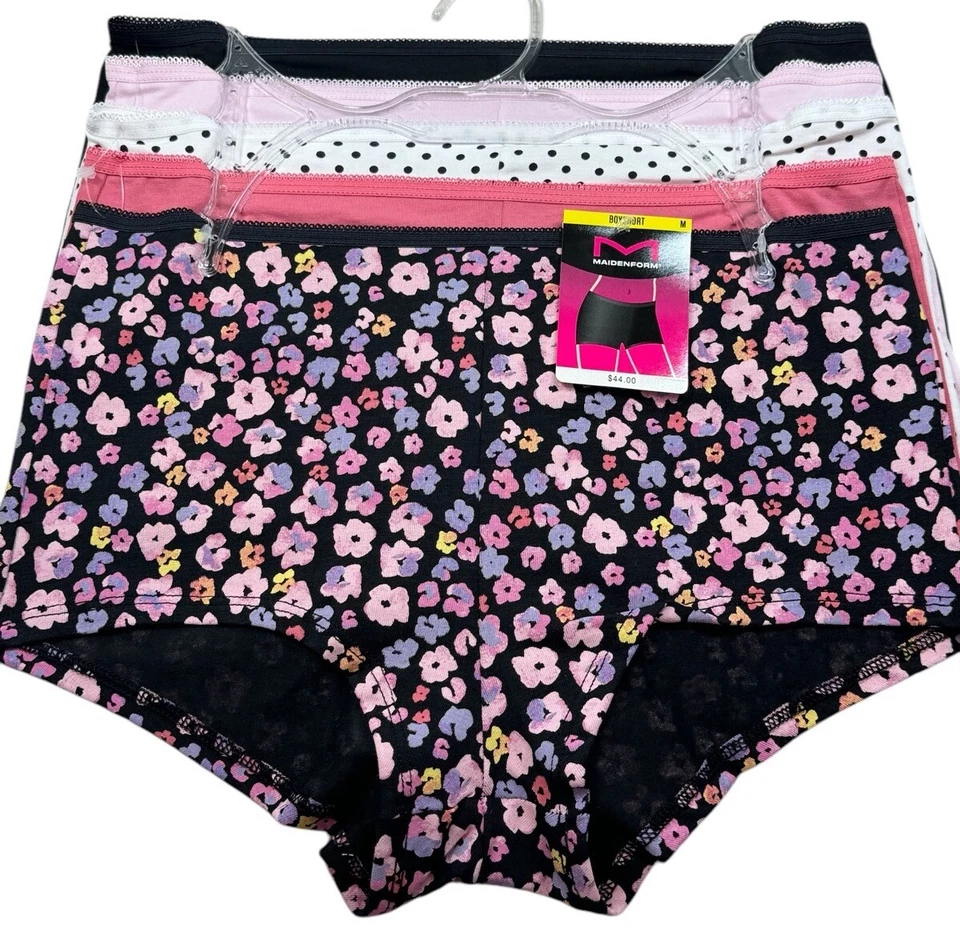 5 Pack Maidenform P40005 Cotton Boyshort Panties 7