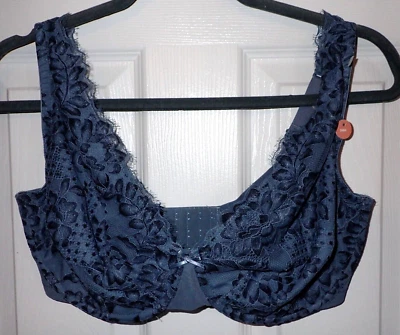 NEW Lane Bryant Cacique Bra 34H Dusty Blue Lace Unlined Full Coverage - Image 1 of 4